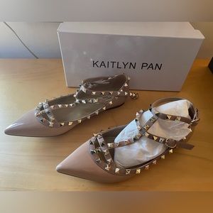 Kaitlyn Pan size 9 US 40 EU Rockstud cage flats studs Valentino dupe